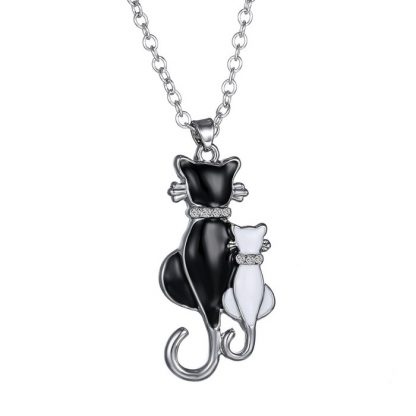 Animal-cat-Pendant-Necklace-Jewelry-white-black-cat-couple-necklace-For-women-men-lovers-Jewelry-Valentine_12