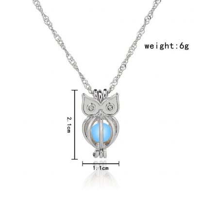 Charm Glowing Owl Pendant Necklace Cute Luminous Jewelry Choker 3 Colors Christmas Gift For Women Necklace Fashion Dropshipping 5