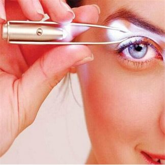 Make Up Eyebrow Tweezers Stainless Steel With LED Light Anti-static Eyelash Eyebrow Clamps Profession Makeup Tools