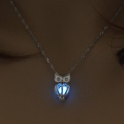 Charm Glowing Owl Pendant Necklace Cute Luminous Jewelry Choker 3 Colors Christmas Gift For Women Necklace Fashion Dropshipping 3