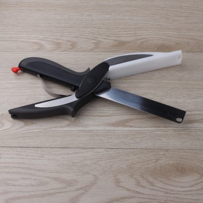 Smart Multi-Function Clever Scissors Cutter 2 in 1 Cutting Board utility cutter Stainless Steel Ourdoor Smart Vegetable Knife 5