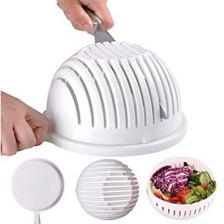 60 Seconds Salad Cutter Bowl Wave Shape Easy Salad Maker Kitchen Tools Fruit Vegetable Chopper Cutter Quick Kitchen Accessories