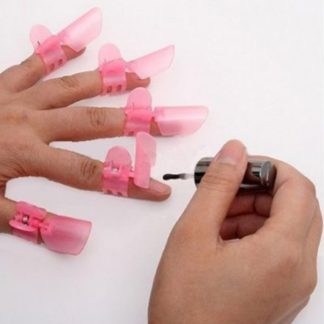New & Hot 10x Pink Manicure Finger Nail Art Design Tips Cover Polish Shield Protector Clip Cover